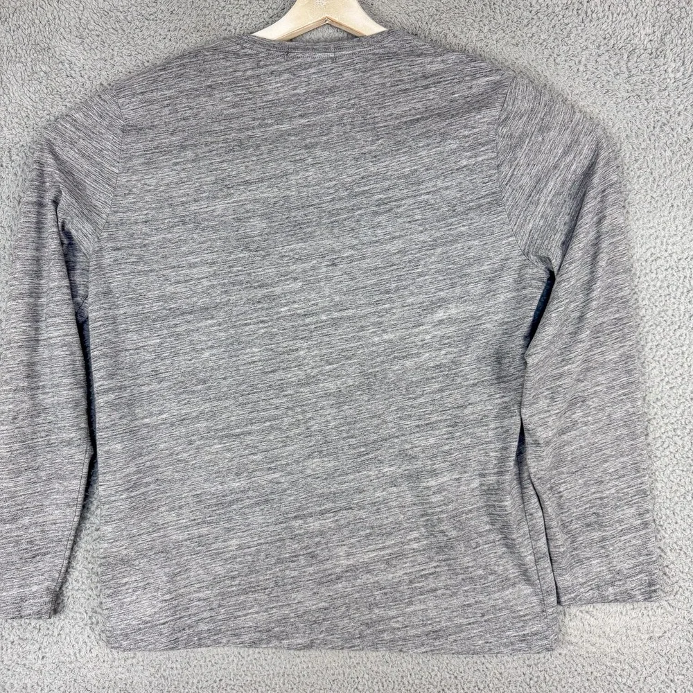 Banana Republic Shirt Mens Large Gray‎ Moisture Wicking Long Sleeve Crewneck Gym